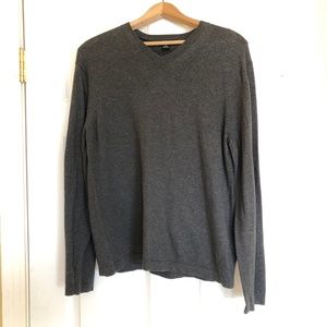 Alfani Pima Cotton V-Neck Sweater Gray Men’s Medium